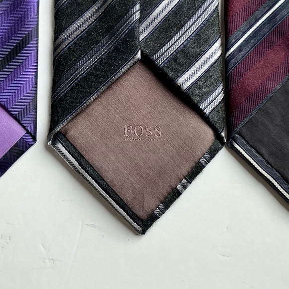 Hugo Boss lot of 3 slim striped ties made in Italy 🇮🇹 - Picture 2 of 8